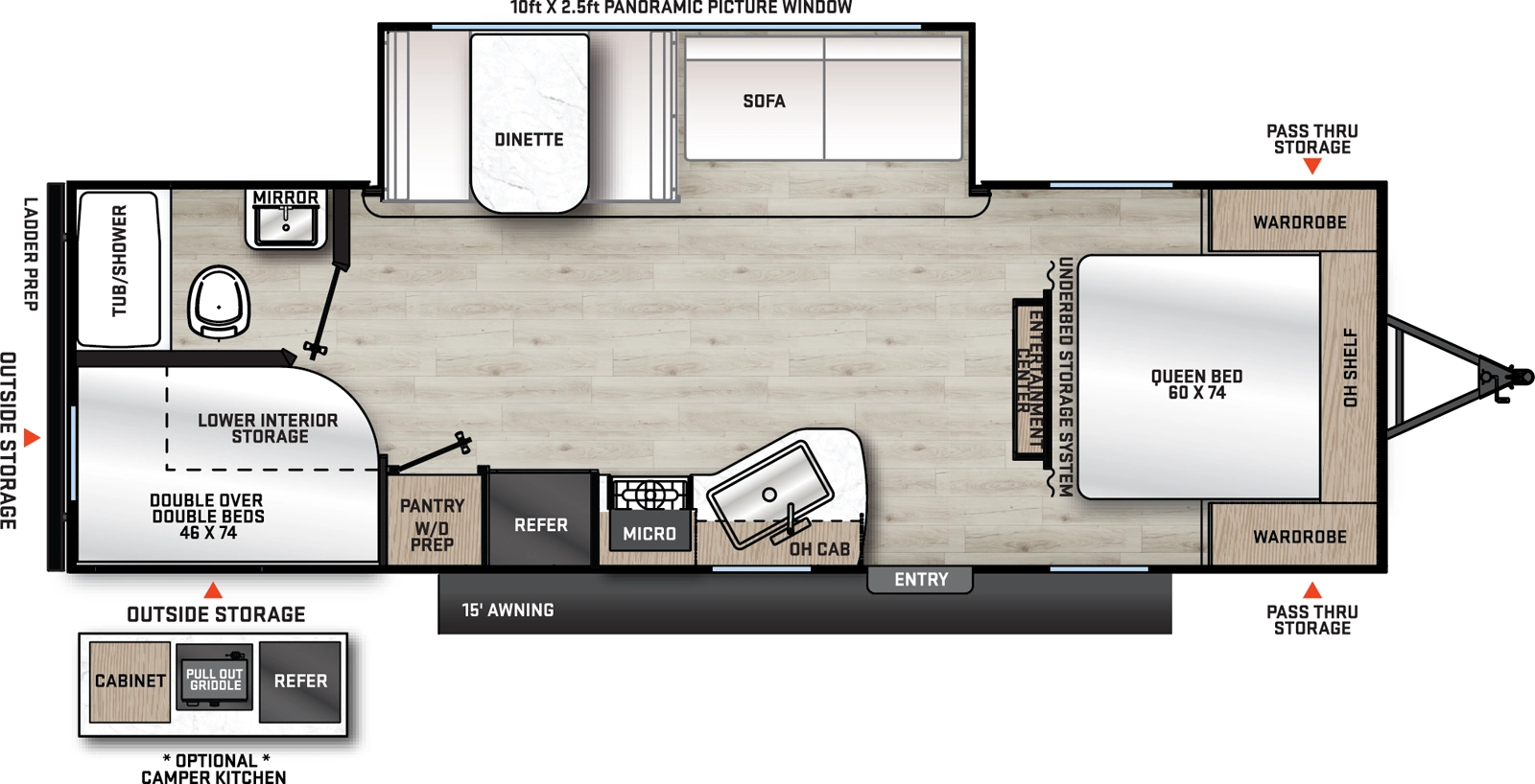 Aurora Light 26BHS Floorplan
